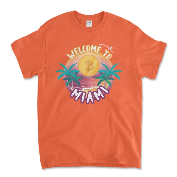 Cryptocurrency Crypto Bitcoin BTC Orange T-Shirt. Unisex Heavy Cotton Tee UPC603