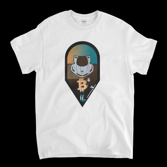 Cryptocurrency Crypto Bitcoin BTC White T-Shirt. Unisex Heavy Cotton Tee UPC300