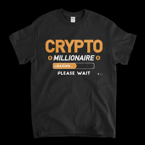 Cryptocurrency Crypto Bitcoin BTC Black T-Shirt. Unisex Heavy Cotton Tee UPC360