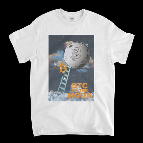 Cryptocurrency Crypto Bitcoin BTC White T-Shirt. Unisex Heavy Cotton Tee UPC275