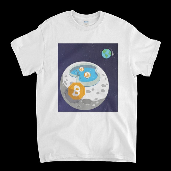 Cryptocurrency Crypto Bitcoin BTC White T-Shirt. Unisex Heavy Cotton Tee UPC347