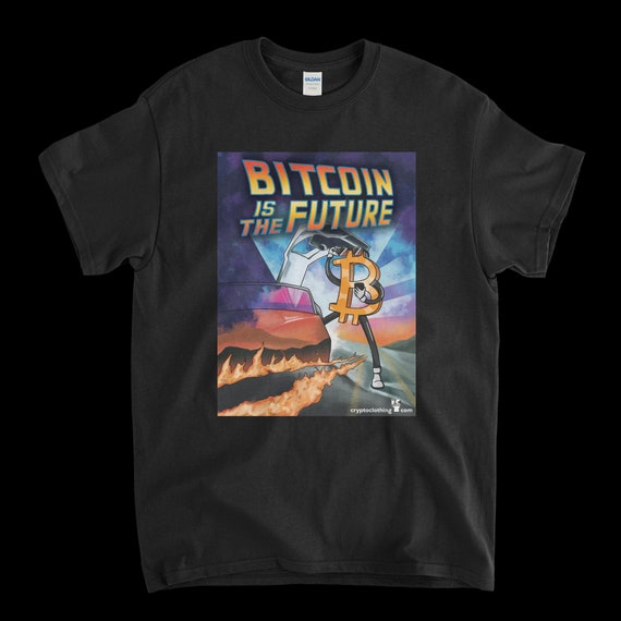 Cryptocurrency Crypto Bitcoin BTC Black T-Shirt. Unisex Heavy Cotton Tee UPC284