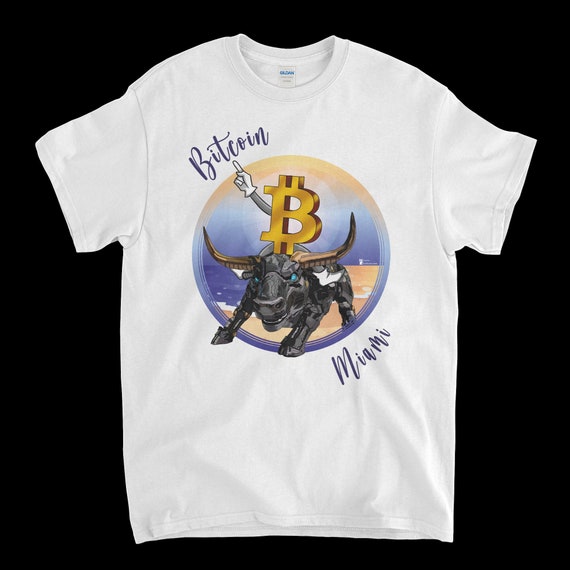 Cryptocurrency Crypto Bitcoin BTC White T-Shirt. Unisex Heavy Cotton Tee UPC398