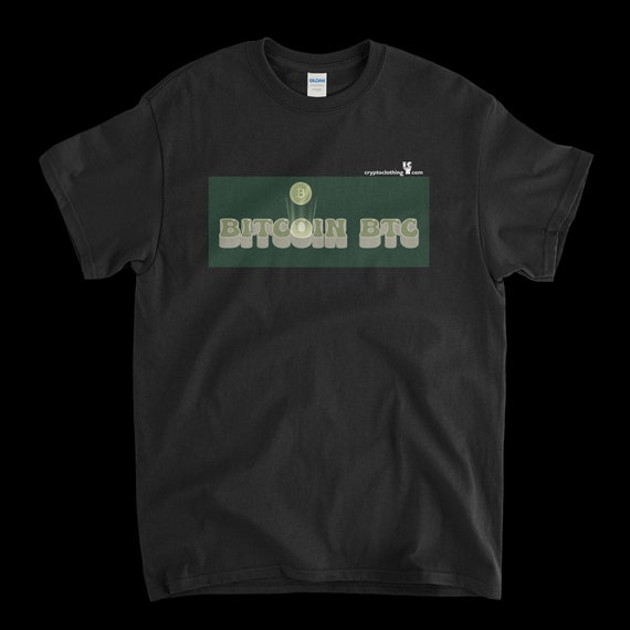 Cryptocurrency Crypto Bitcoin BTC Black T-Shirt. Unisex Heavy Cotton Tee UPC342