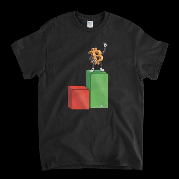 Cryptocurrency Crypto Bitcoin BTC Black T-Shirt. Unisex Heavy Cotton Tee UPC325
