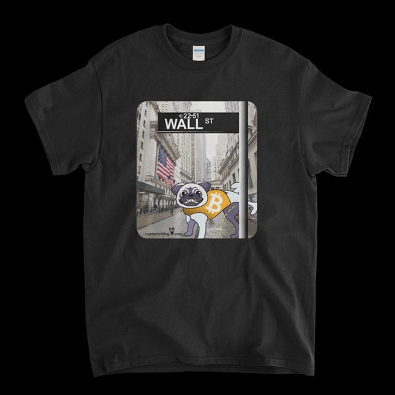 Cryptocurrency Crypto Bitcoin BTC Black T-Shirt. Unisex Heavy Cotton Tee UPC344