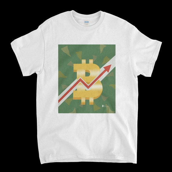Cryptocurrency Crypto Bitcoin BTC White T-Shirt. Unisex Heavy Cotton Tee UPC394