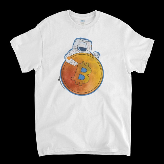 Cryptocurrency Crypto Bitcoin BTC White T-Shirt. Unisex Heavy Cotton Tee UPC402
