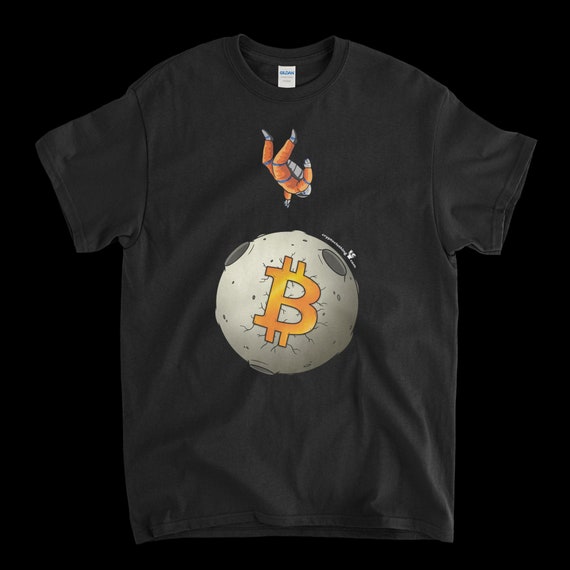 Cryptocurrency Crypto Bitcoin BTC Black T-Shirt. Unisex Heavy Cotton Tee UPC291