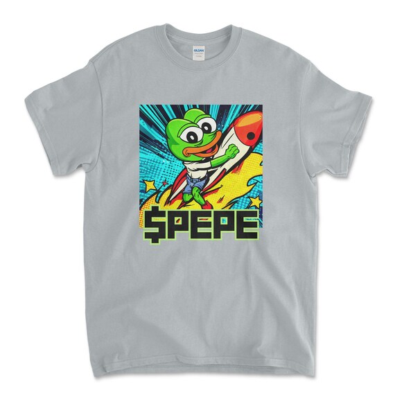 Crypto PEPE COIN Sport Grey Color T-Shirt. Unisex Heavy Cotton Tee UPC258