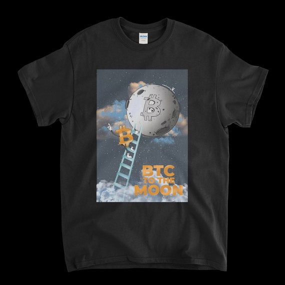 Cryptocurrency Crypto Bitcoin BTC Black T-Shirt. Unisex Heavy Cotton Tee UPC276
