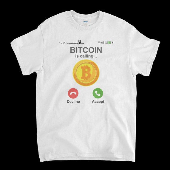 Cryptocurrency Crypto Bitcoin BTC White T-Shirt. Unisex Heavy Cotton Tee UPC303