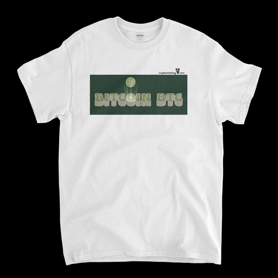 Cryptocurrency Crypto Bitcoin BTC White T-Shirt. Unisex Heavy Cotton Tee UPC341