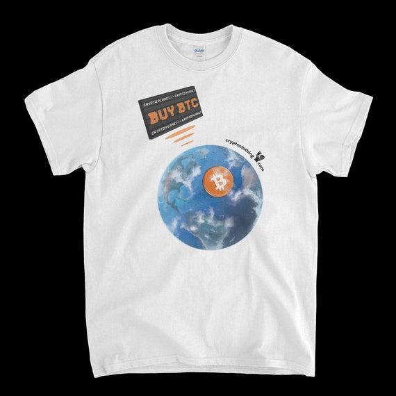 Cryptocurrency Crypto Bitcoin BTC White T-Shirt. Unisex Heavy Cotton Tee UPC289