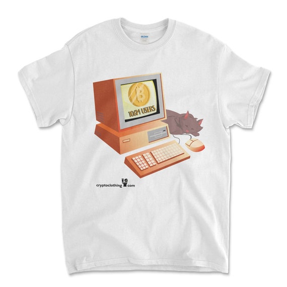 Cryptocurrency Crypto Bitcoin BTC White T-Shirt. Unisex Heavy Cotton Tee UPC604