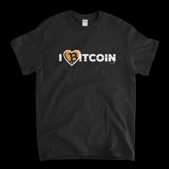 Cryptocurrency Crypto Bitcoin BTC Black T-Shirt. Unisex Heavy Cotton Tee UPC280