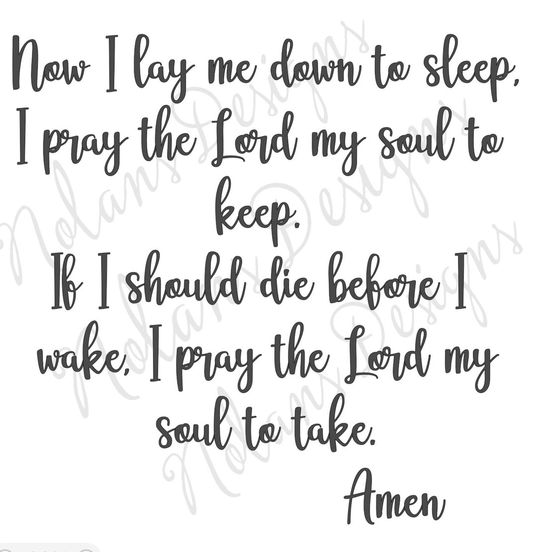 Lay Me Down to Sleep SVG File Etsy UK