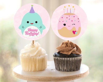 Squishmallows Birthday Squad Cupcake Toppers, Téléchargement INSTANTANÉ, Fêtes d’anniversaire Squishmallows, Squishmallows Cupcake Toppers, Fichier PDF