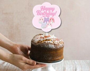 Squishmallows Pink Cake Topper, Image PNG avec un fond transparent, Téléchargement instantané, Squishmallows Parties, Squishmallows Anniversaires