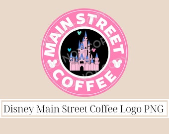 Main Street Coffee Logo PNG Image Clipart avec un fond transparent, téléchargement immédiat, WDW Main Street Castle Starbucks Coffee Logo