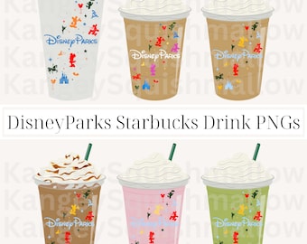 Images clipart DisneyParks Starbucks Drink PNG avec un arrière-plan transparent, téléchargement immédiat, WDW Main Street Starbucks Coffee PNG