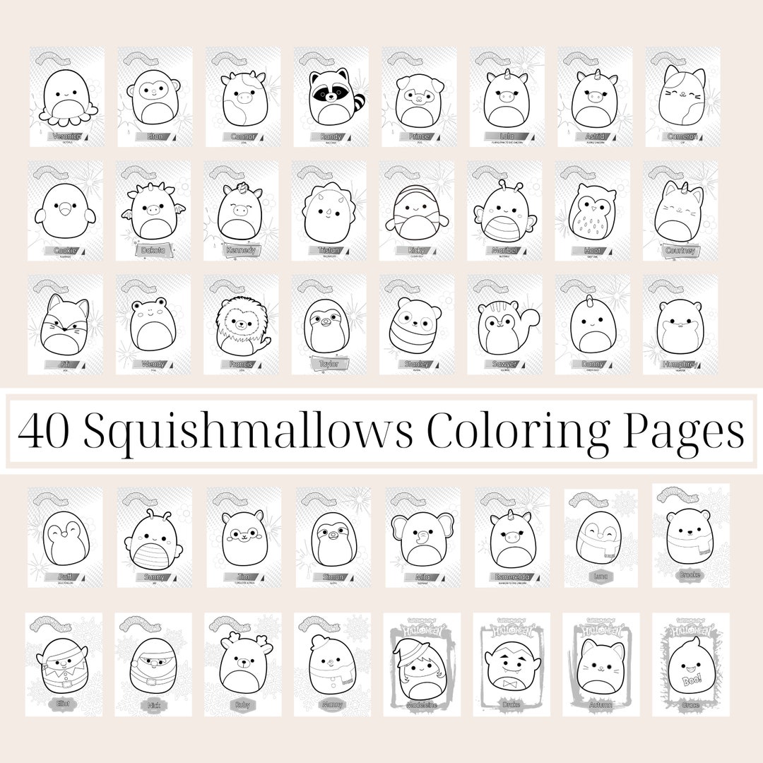 Buy 40 Squishmallows Coloring Pages PDF, INSTANT Download