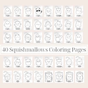 40 Squishmallows Coloring Pages PDF, INSTANT Download, Squishmallows Birthday Parties, Squishmallows Halloween & Christmas Coloring Pages