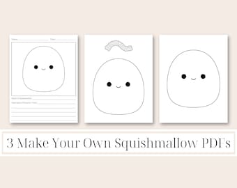 3 Make Your Own Squishmallows Coloring Page Template PDFs, INSTANT Download, Draw/Coloring Classroom Activity, Squishmallows Birthday Party