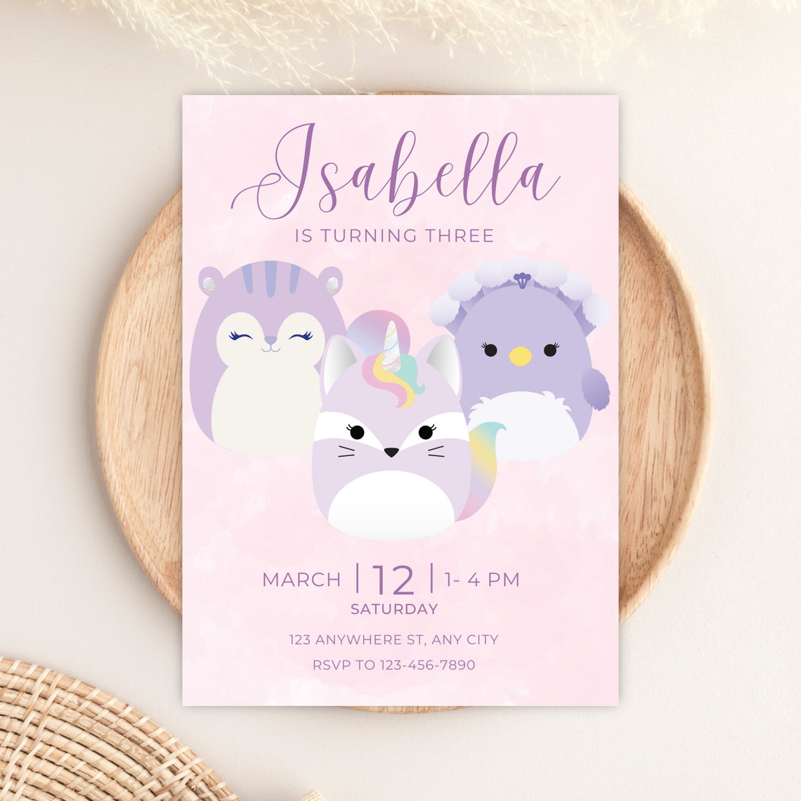Squishmallow Birthday Invitation Template Free Squishmallow Birthday Invitation Template Free