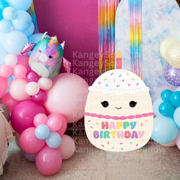 Squishmallows Lyla Happy Birthday Cake Cut Out Sign, INSTANT Download, PNG Image with Transparent Background, Squishmallows Bday Decoration