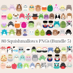 80 Squishmallows PNG Clipart Images with Transparent Backgrounds, INSTANT Download, Holiday and Food Squishmallows, Charles Pickle, Malcom