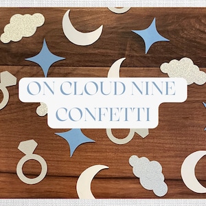 On Cloud Nine Bachelorette Party Confetti | On Cloud 9 Bachelorette Party Decor | 80 pieces of Custom Confetti