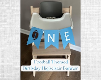 Football 1st Birthday Party Decorations, First Down Birthday Banner, Football Themed High Chair Banner, Boy Football Party Decorations