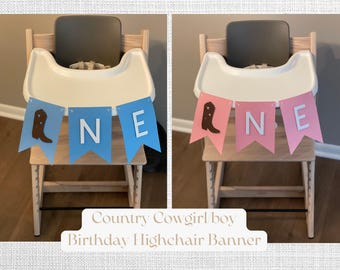 Country Theme Highchair Banner | First Rodeo Birthday Banner | Cowgirl Theme Banner | First Birthday High Chair Banner | Cowboy Theme Banner