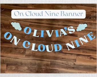On Cloud Nine Bachelorette Party Banner | On Cloud 9 Baby Shower Decorations | Cloud Bachelorette Party Banner | Clouds Baby Shower