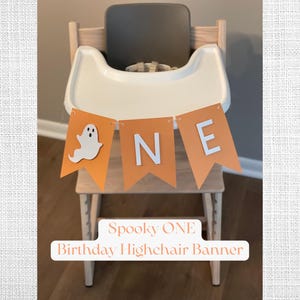 Halloween 1st Birthday Party Decorations, One Spooky Dude First Birthday, Ghost High Chair Banner, Orange Spooky One Party Decorations