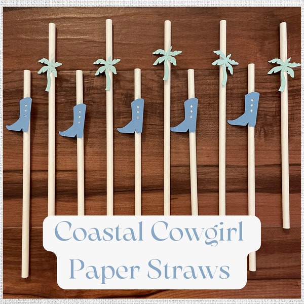 Coastal Cowgirl Bachelorette Party Straws | Coastal Cowgirl Bachelorette Party Supplies | Coastal Cowgirl Themed Party Straws | Paper Straws