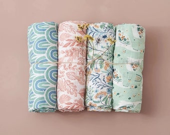 Sonder | 100% Organic Cotton Muslin Swaddle Breathable Multi-Use Blanket | The Cool Tones Collection