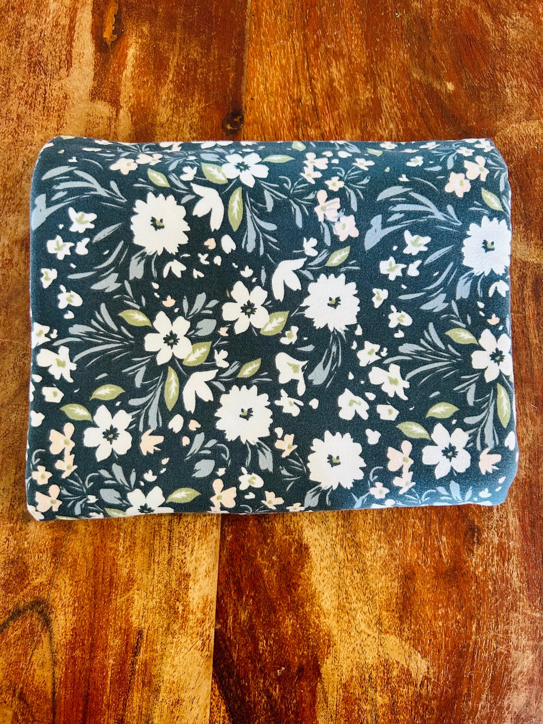 Buttery Ultra Soft Dark Blue Floral Baby Swaddle Blanket Etsy