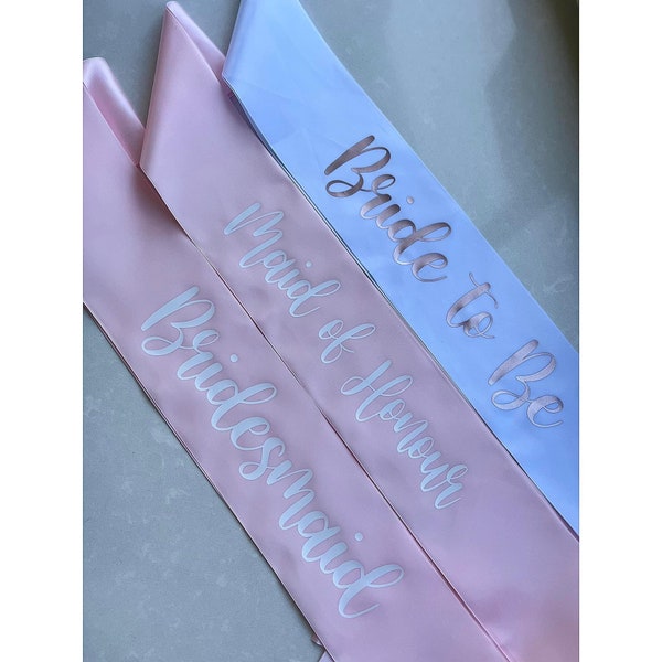 Personalised Sash | Hens night accessories | Bridal accessories | Birthday accessories | Brides | Bridesmaid | Mother of the bride