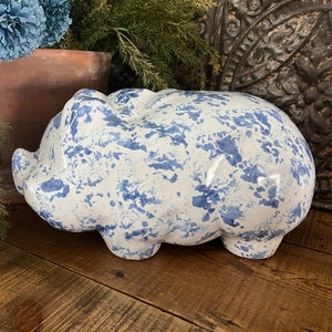 Vintage Bybee Pottery Sponge Ware Large Piggy Bank