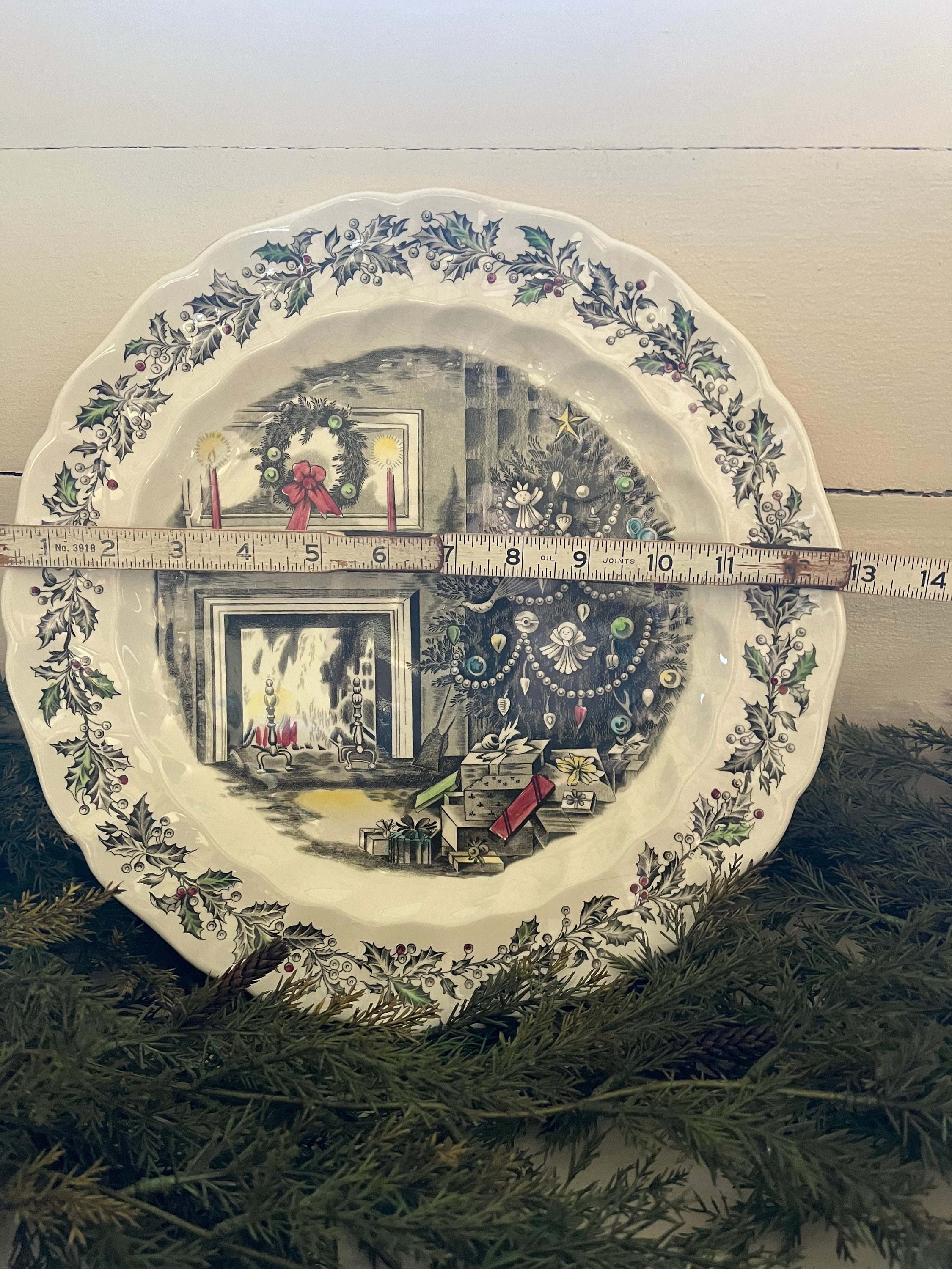 Johnson Brothers Merry Christmas Round 12 1/2 Serving Platter Chop Plate Etsy