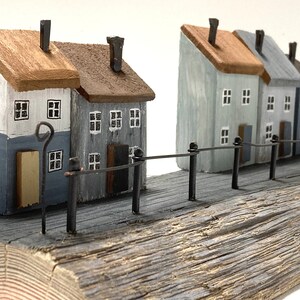 Porte-lettres maison en bois sur mesure, rue, porte-clés, Littel Seaside Street / Village, rustique, mignon, (B)