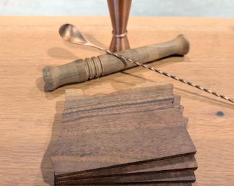 Oregon Coasters: Set of 4 Coasters in Walnut with Cork Backing