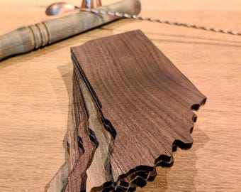 Indiana Coasters: Set of 4 Coasters in Walnut with Cork Backing