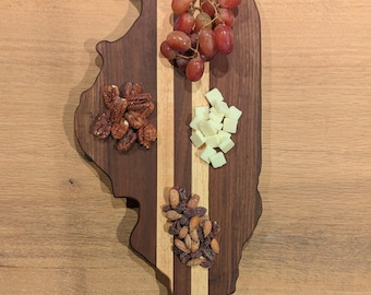 Illinois Cutting Board: Handmade Walnut & Maple Charcuterie and Cutting Board