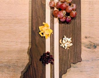 Indiana Cutting Board: Handmade Walnut & Maple Charcuterie and Cutting Board