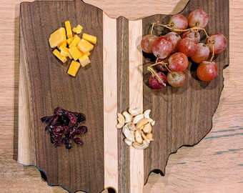 Ohio Cutting Board: Handmade Walnut & Maple Charcuterie and Cutting Board