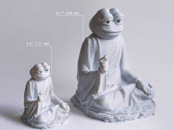 The Awakened Pepe Statue - Etsy