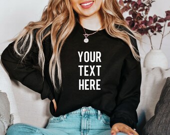 Personalisiertes Sweatshirt | Dein Text hier Crewneck | Personalisierter Unisex Hoodie |